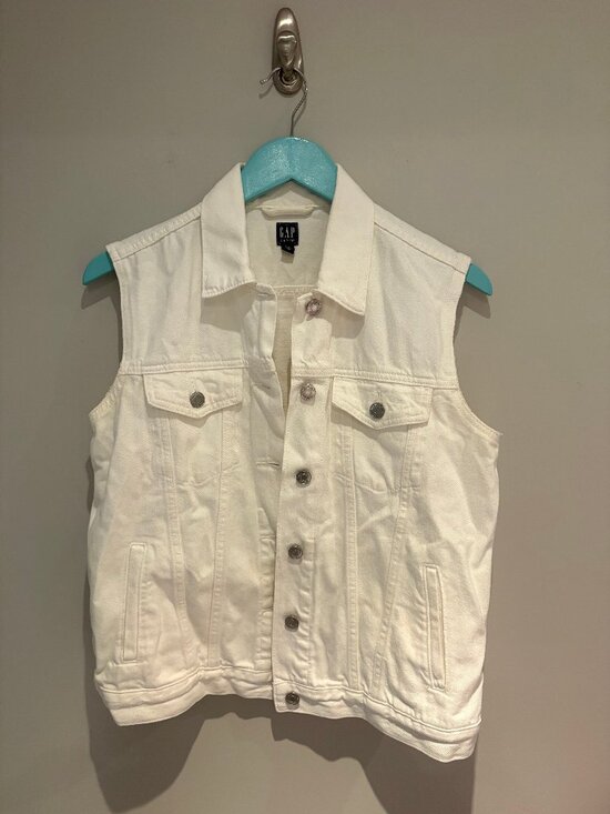 GAP Jackets & Blazers - Gap White Denim Vest